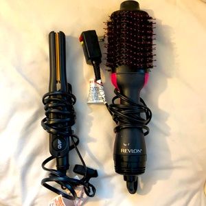 Revlon One-Step Hair Dryer and Volumizer Hot Air Brush with GVP flat iron